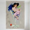 Vintage Surreal Woman In Martini Glass Metal Tin Sign - Retro Pin-up Art Wall Decor for Home Bar Cafe Man Cave Club Decorations