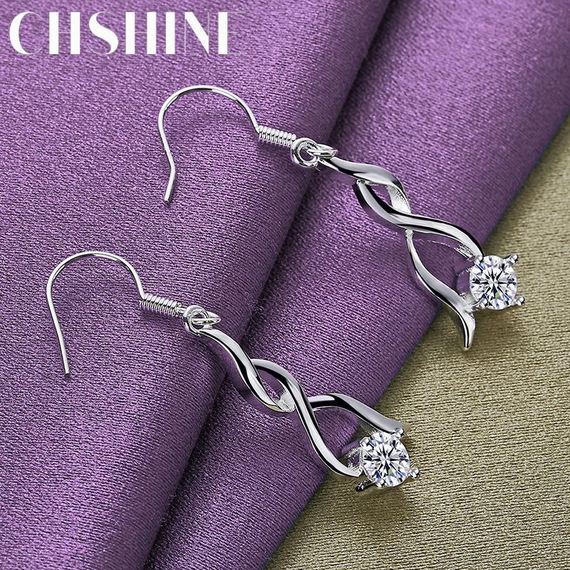 CHSHINE 925 Sterling Silver Charming Zircon Earrings For Women Fashion Jewelry
