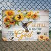 Inspirational Metal Tin Sign Religious Wall Decor Psalm Quote Art