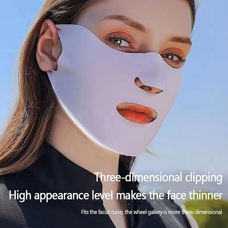 1Pc For Men Summer For Women Silk Scarf Sun Uv Protection Ice Silk Face Scarf Sunscreen Mask Anti-Uv Face Cover Sunscreen Veil