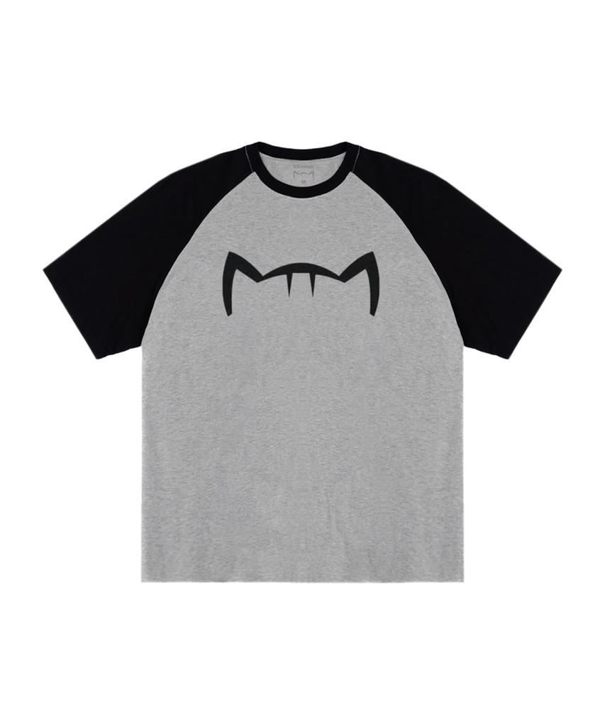 Kikimimi Raglan Kitty Big Logo T-Shirt (Melange)