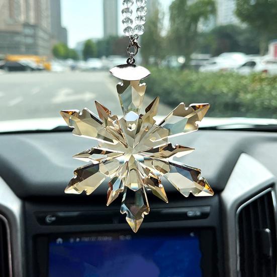 Ornamente de Crăciun pandantiv cu fulg de nea din cristal fațetat pentru decorarea bradului de Crăciun Bijuterii cercei pentru femei