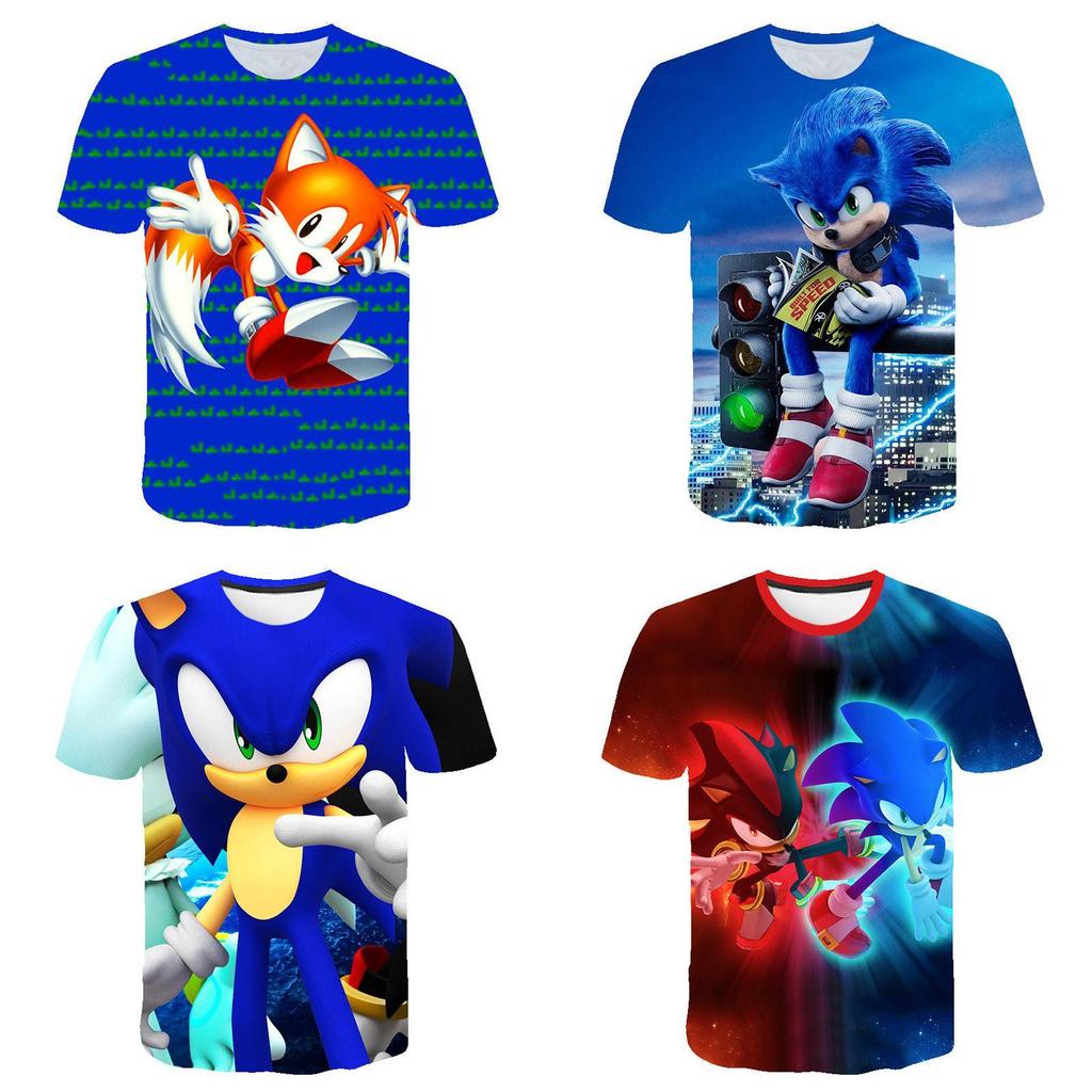 Stylish Sonic The Hedgehog Kids T-shirt With Colorful Cartoon Design For Boys And Girls