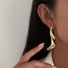 Ingemark Trendy Simple Irregular Spiral Metal Stud Earrings Women Trendy Creative Geometric  Pierced Earring New Year Jewelry
