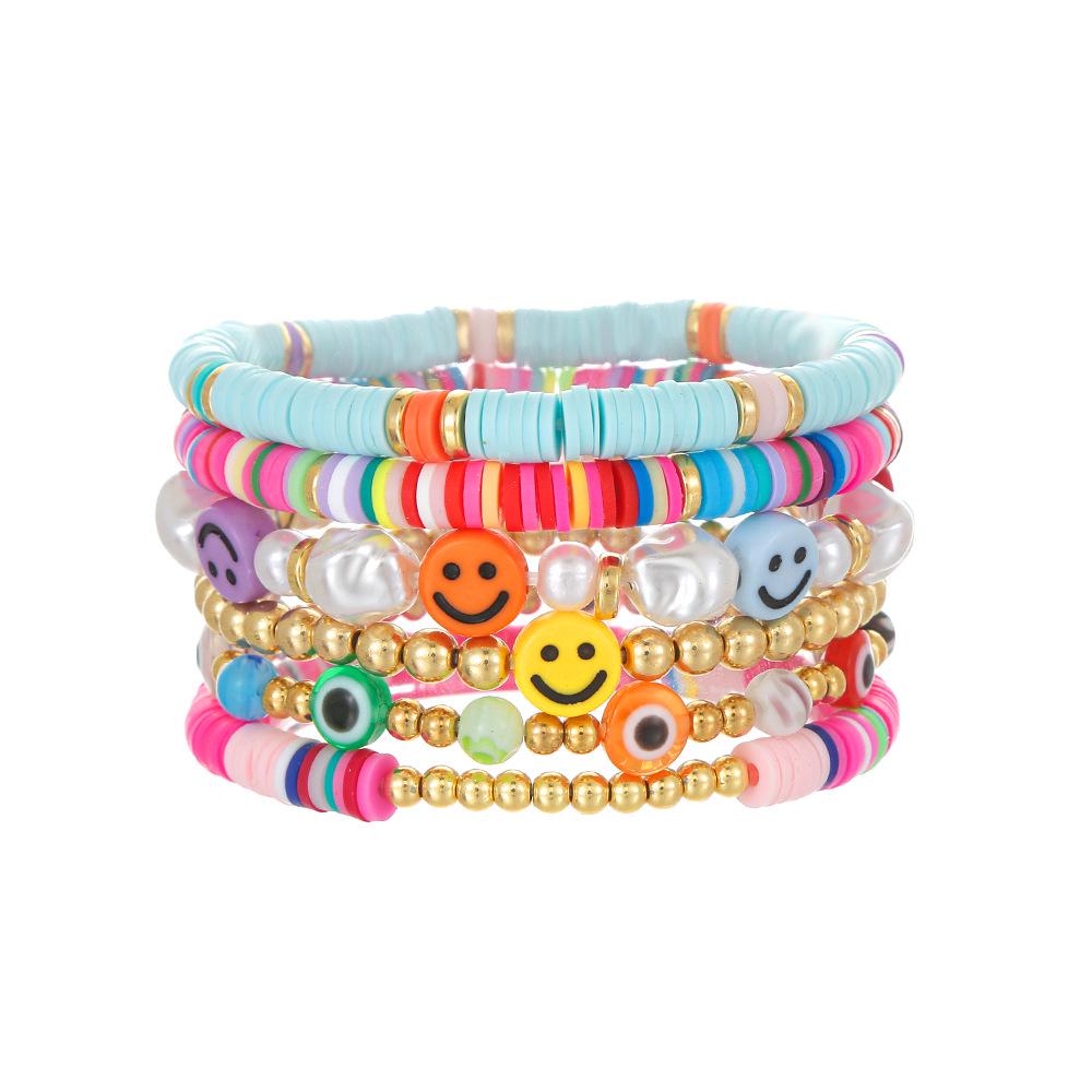 Taylor Swift Fan Colorful Soft Clay Bracelet Set - Handmade English Name Jewelry for Women