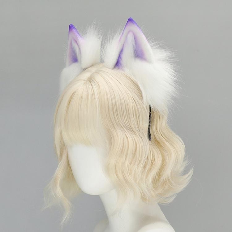 Gradients Color Plush Cats Ear Hairband Comfortable Adjustable For Anime Cosplays Halloween Costume Event Daily Style