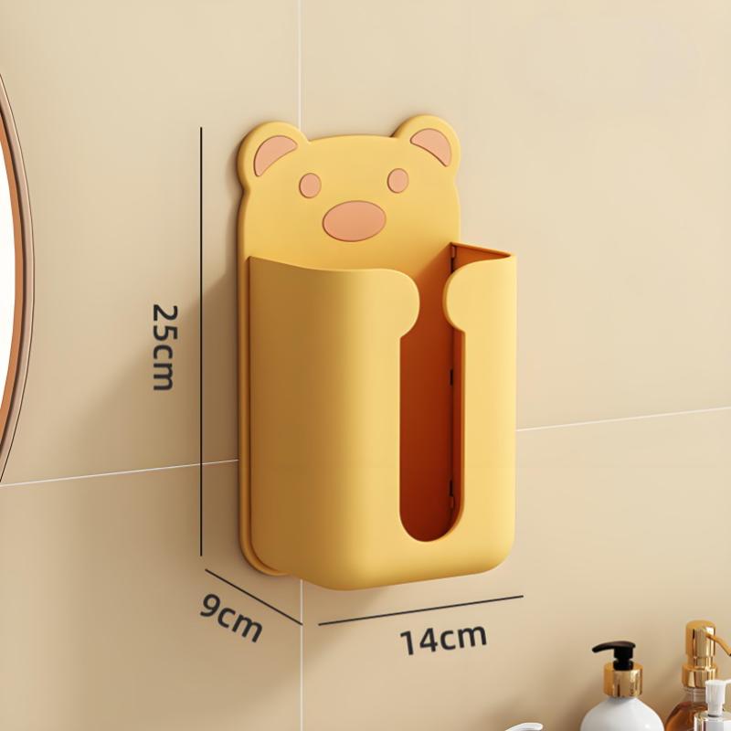 1Pcs Cartoon Plastic Tissue Box Organizer Bathroom Living Tissue Box Holders Wall-Mounted Paper Drawer Kitchen Storage Boxes