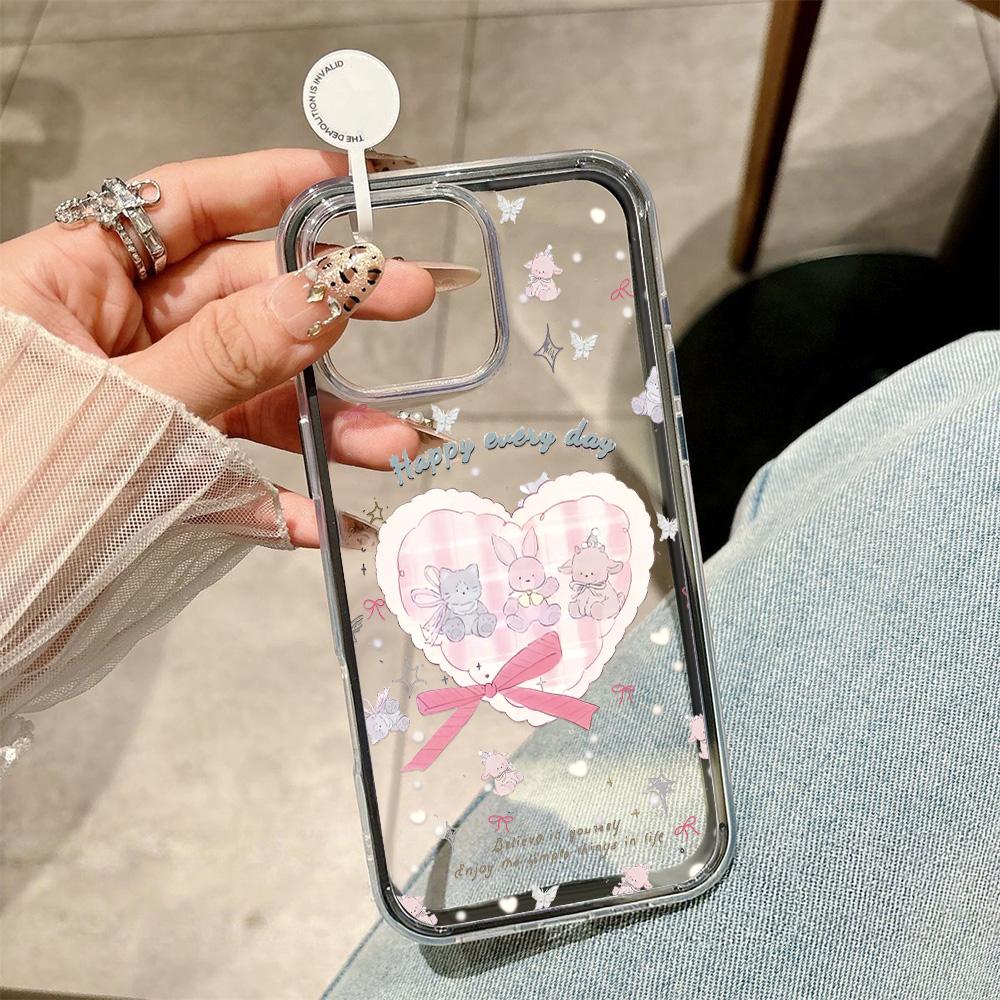 2 in 1 Candy Color Flower Phone Case For iPhone 17 Pro Max Case iPhone 13 11 12 14 15 16 Pro Max Air Soft Clear Shockproof Cover