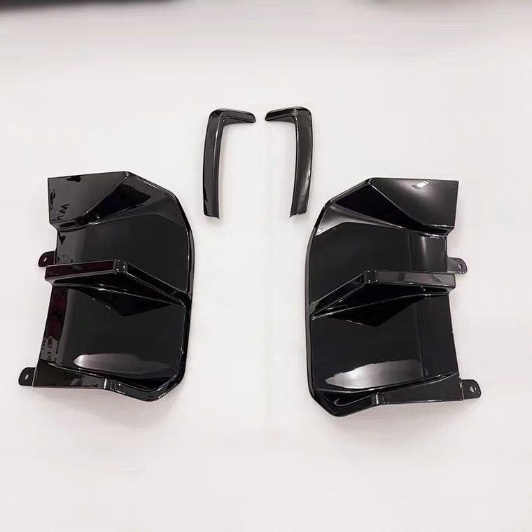 

Fits BMW iX3 2021-2026: Black Warrior Rear Lip Diffuser Cover, Non-destructive Blackening Fang Design.
