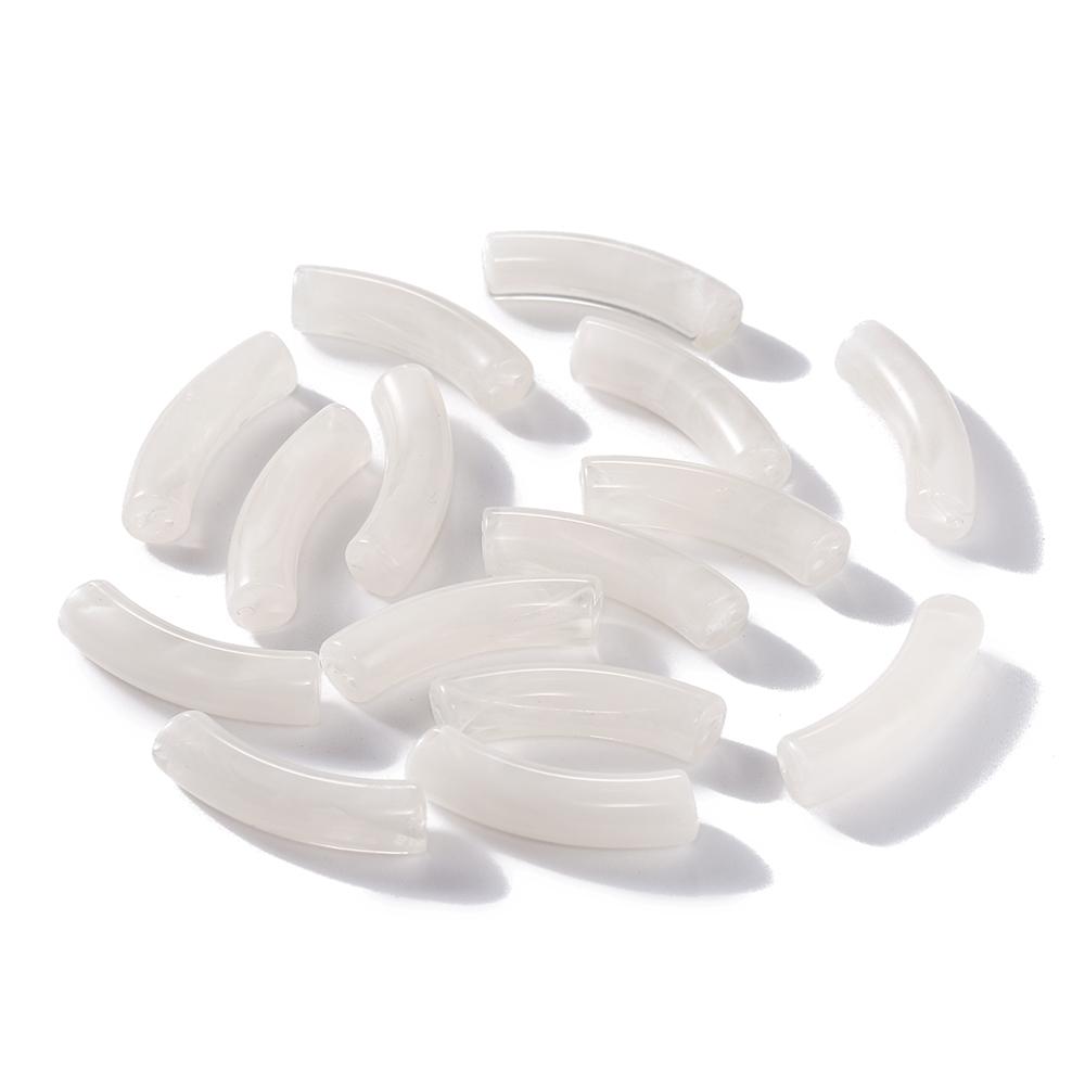 10 Stück/Los 10*33mm Gebogenes Rohrperlen Acryl Gebogene Röhrenperlen für DIY Armband Halskette Anhänger Schmuckherstellung Zubehör
