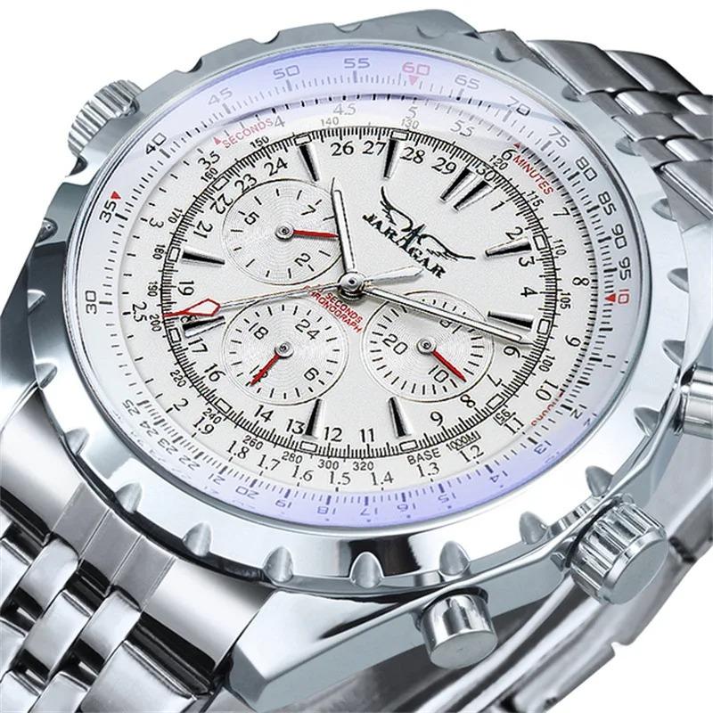 JARAGAR 212 Automatic Design Week Business Watch for Men Military Multifunction Sub-Dials Mechanical Watches Luxury Clock