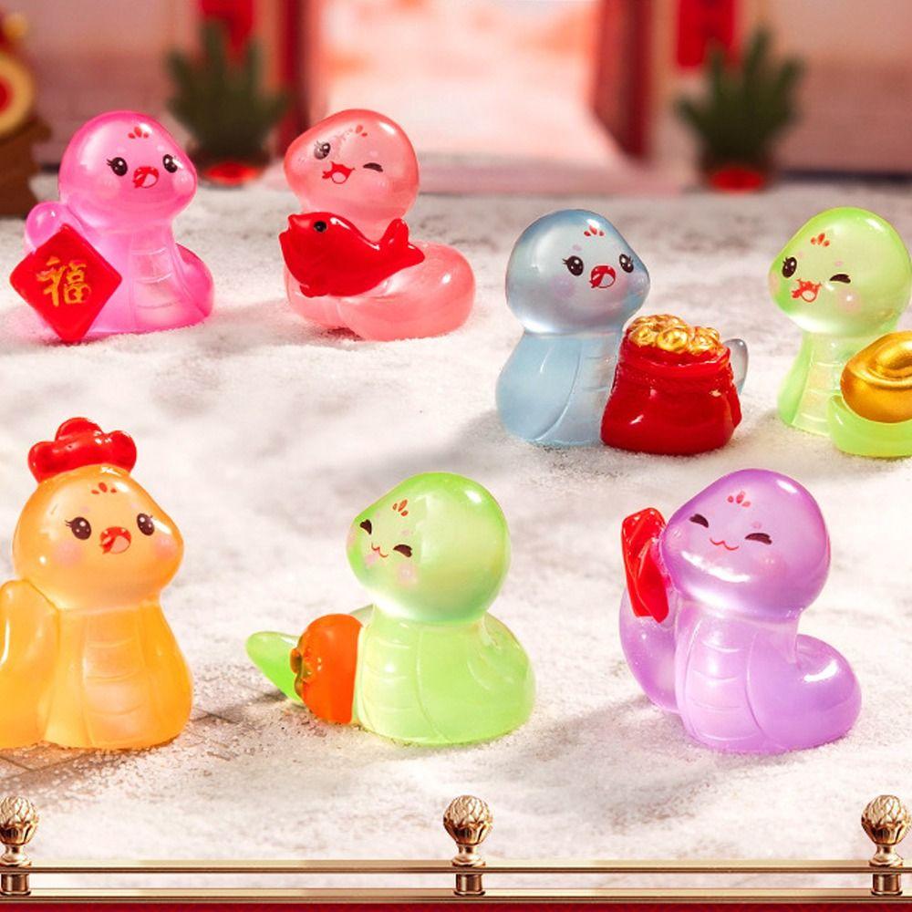 Cute New Year Snake Statue Zodiac Snake Lucky Small Snake Ornament  Home Office Accessories