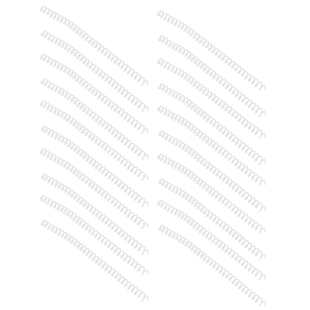 20Pcs Spiral Binding Coils 30 Sheet ABS Plastic Spiral Binding Spines for Stationery Work White