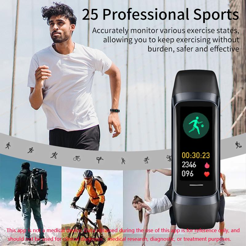 LIGE 1.1" AMOLED Color Display Smartwatch Waterproof Swimming Sports Watch Indoor Outdoor Tracking Smart Band for IOS Android 2