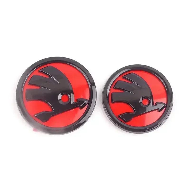 ABCDGF1 ABS Car Front Rear Emblem for SKODA Rapid Fabia 1 2 Karoq Yeti Superb Vision Octavia A7 RS Decals Trunk Logo Sticker Accessories
