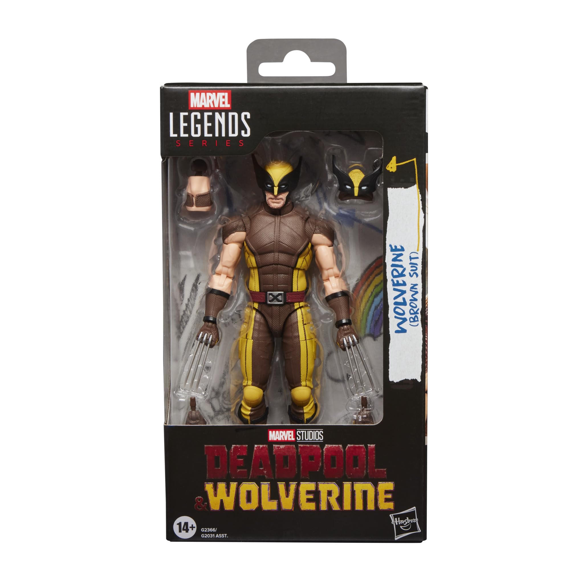 Hasbro MARVEL Legends Series Wolverine Marvel Studios Deadpool Wolverine Collectible 15cm Action Figure G2366 (Brown Suit), & (Authentic)