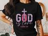 God Is Love T-Shirts, Holy Cross T-Shirts, Faith T-Shirts, Religious T-Shirts, Christian Apparel, Jesus Christ T-Shirts