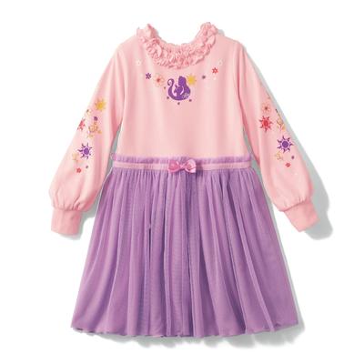 Belle Maison Disney Girls' Long Sleeve Tulle Dress/Tunic, Rapunzel, Size 140