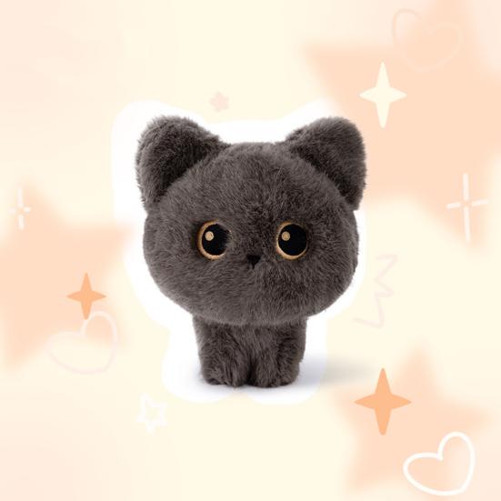 Cute Little Kitten Plush Toy Siamese & Calico Cat Stuffed Animal with Big Eyes Soft PP Cotton Doll Birthday Gift for Cat Lovers