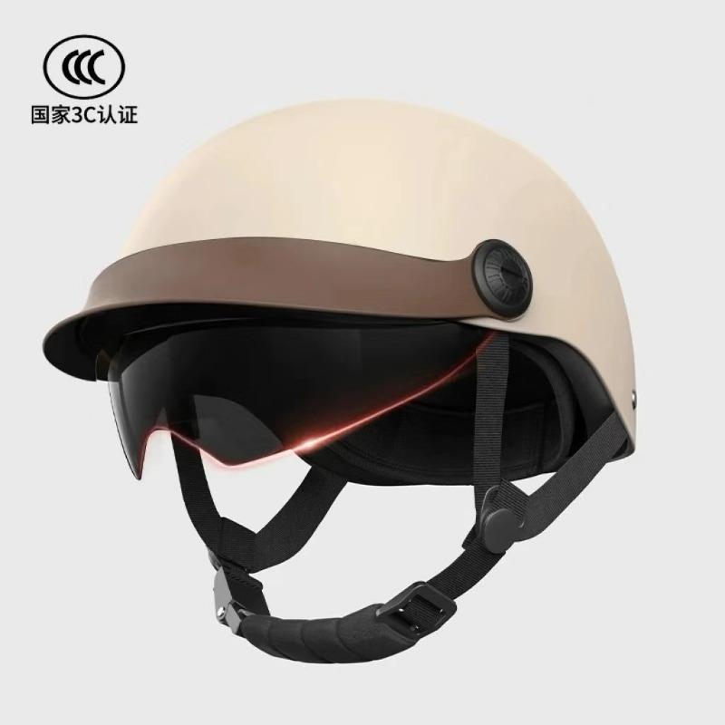 Vintage Ultra Light Electric Bicycle Helmet Sunscreen Breathable Motorcycle Half Helmet Fall Prevention Safety Helmets Riding