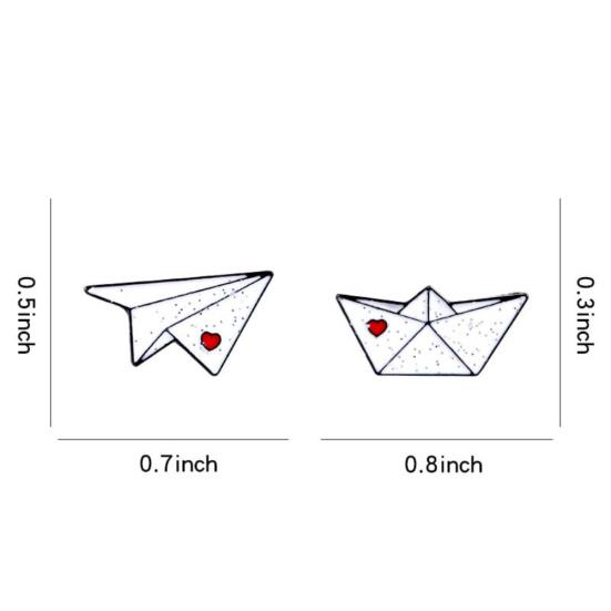Unisex Origami Airplane Boat Enamel Brooch Pin Jacket Bag Badge Friend Gift