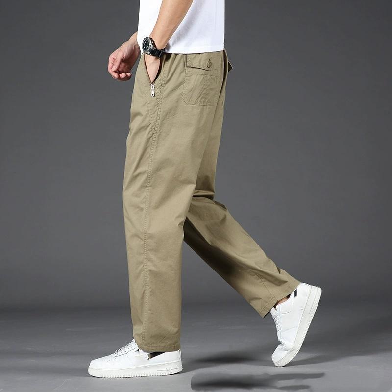 

Big Size Men s Cargo Pants Casual Loose Straight Pants Cotton Long Trousers Zipper Pockets Mens Jogger Pants XS