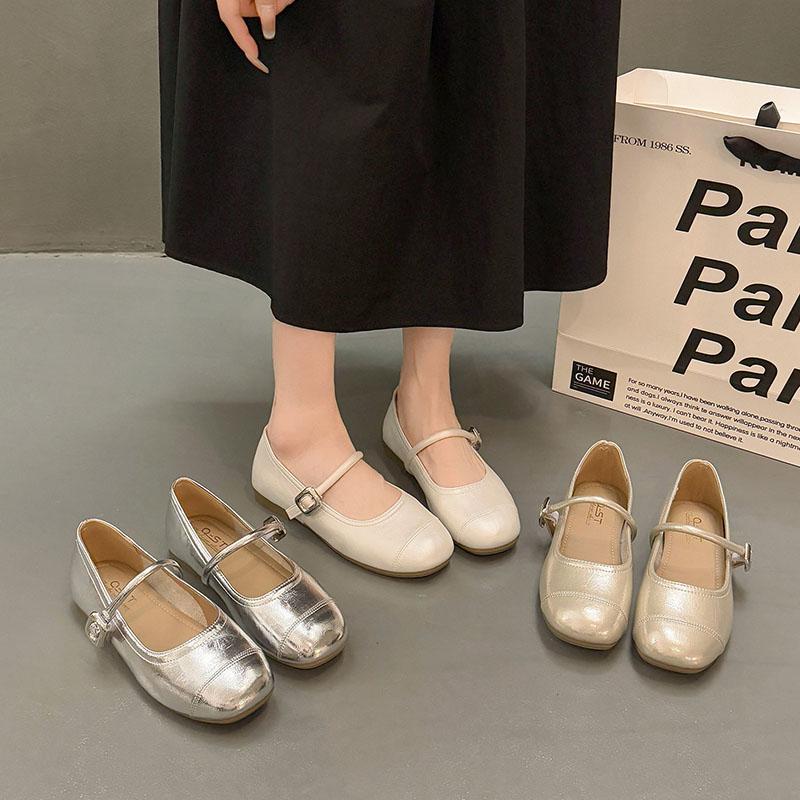 Fashion 2025 NEW Fashionable and Simple Soft Lightweight Leather Women's Shoes Flat Bottom Round Toe Retro Flats Summer Shoes