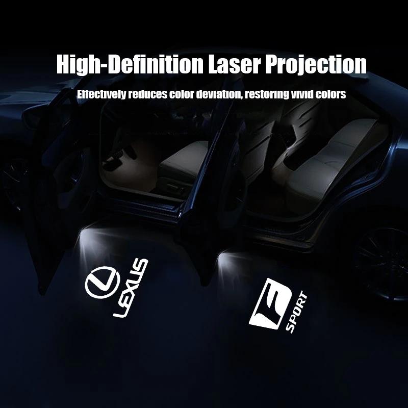 For Lexus F SPORT IS250 IS200 CT200h GS300 LS430 RX450h LX570 IS300 ES300h ERX40 LED Light Car Door Projector Car Welcome Light