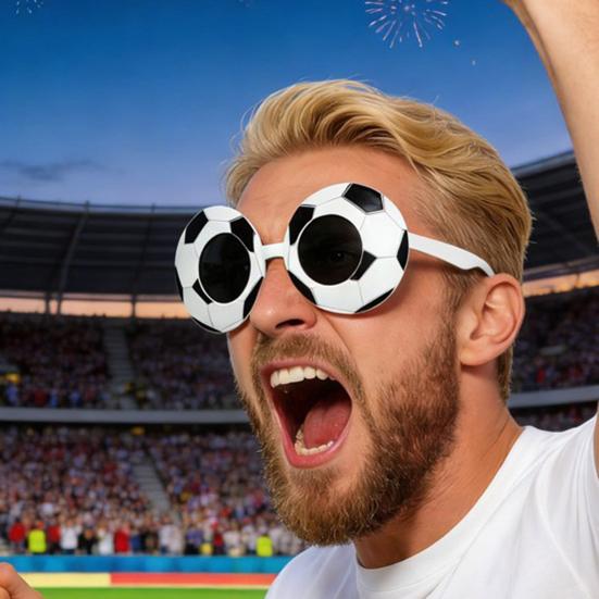 Football Party Glasses Decorative Lightweight Glasses Funny Eye-Catching Styling Party Supplies for Soccer Game