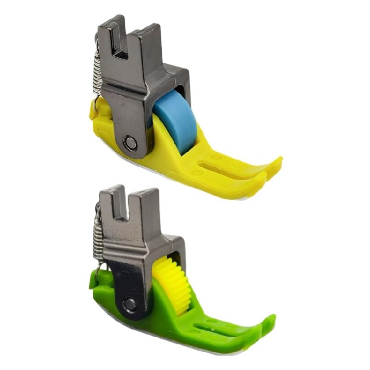 2Pcs Roller Presser Foot for Sewing Machines Smoothly Stitching Easy To Install Replaceable Sewing Roller Presser Foot