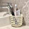 Bathroom Toothbrush Holder Large Capacity Multi-purpose Pen Pot Hollow Hairbrush Comb Makeup Cosmetic Toiletries Organizer Storage Bin