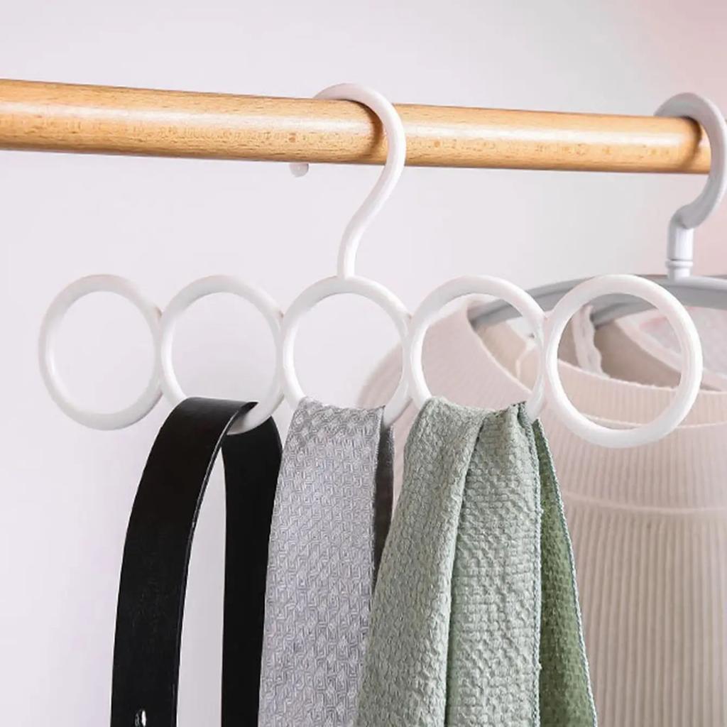 1pc Organize Your Wardrobe With 6-Hole Plastic Scarf, Tie, Underwear & Sock Hanger