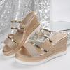 Women's Wedges Sandals Luxury Platform Slippers Sexy Open Toe Women Shoes Shiny High Heels Women Beach Shoes