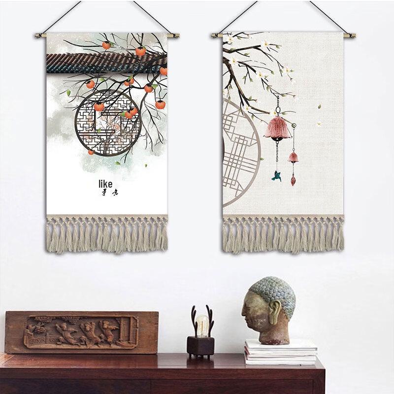 New Chinese Floral Fabric Decorative Painting