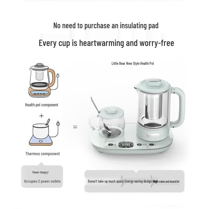 BEAR 0.6L Multifunction Health Kettle Set CN Plug (adapter Included)