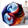 Yin Yang Phoenix Waterfall Art PrintUmbrella, Portable 3-Fold Compact Umbrella for Men & Women Gift