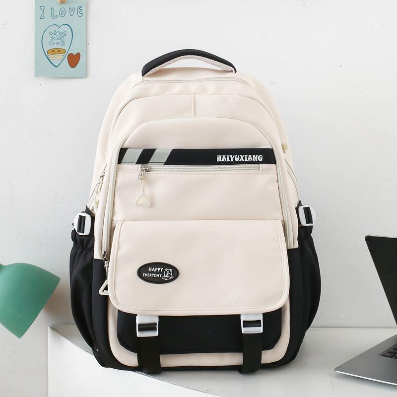 Schoolbag new schoolbag female Korean version ins large capacity middle and high school students backpack contrasting color primary school