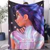 K-Pop Hot Anime Lovely Rumi Print Fleece Throw Blanket Fans Must-Have Gift Quality Soft Warm Blanket for Travel Picnic Home