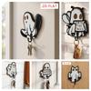 Creative Fluttering White Ghost Wooden Hook for Creative Cartoon Wall Decoration At Entrance, Key Storage Hanging Clothes Hook