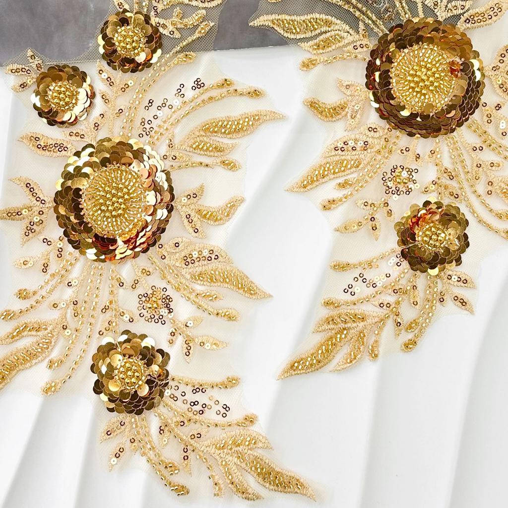 Fashion Mesh Sequined Flower Cloth Sticker Dress Wedding Stage Performance Clothing Clothing Accessories Lace Embroidery Sticker