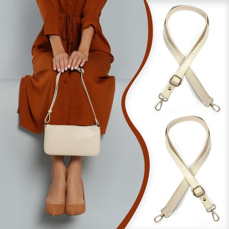 Pu Leather Shoulder Strap,Adjustable Bag Strap Replacement for Handbags Crossbody Shoulder Bag with Metal Buckles