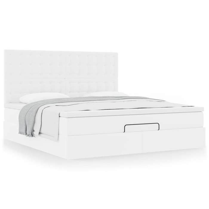 Maison Exclusive - Cadre de lit ottoman avec matelas blanc 160x200 cm similicuir