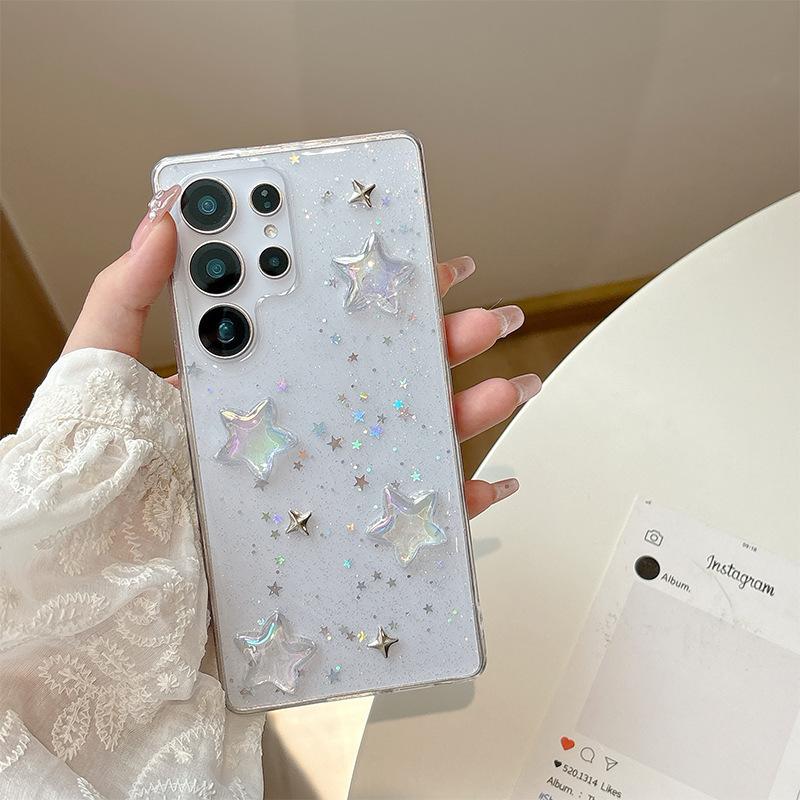 

Rhinestone Bow Phone Case for Samsung S25ultra Pearl S24 Fishtail S23 Glitter Light Luxury Ins Style For Samsung A14