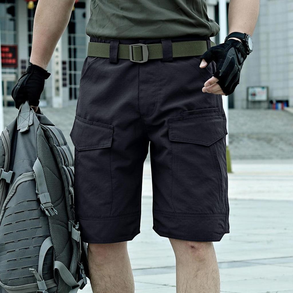 Pantalones Cortos Tácticos Cargo para Hombre de Siete Pulgadas para Exteriores y Trabajo con Múltiples Bolsillos de Tela Transpirable, Ligeros y Duraderos