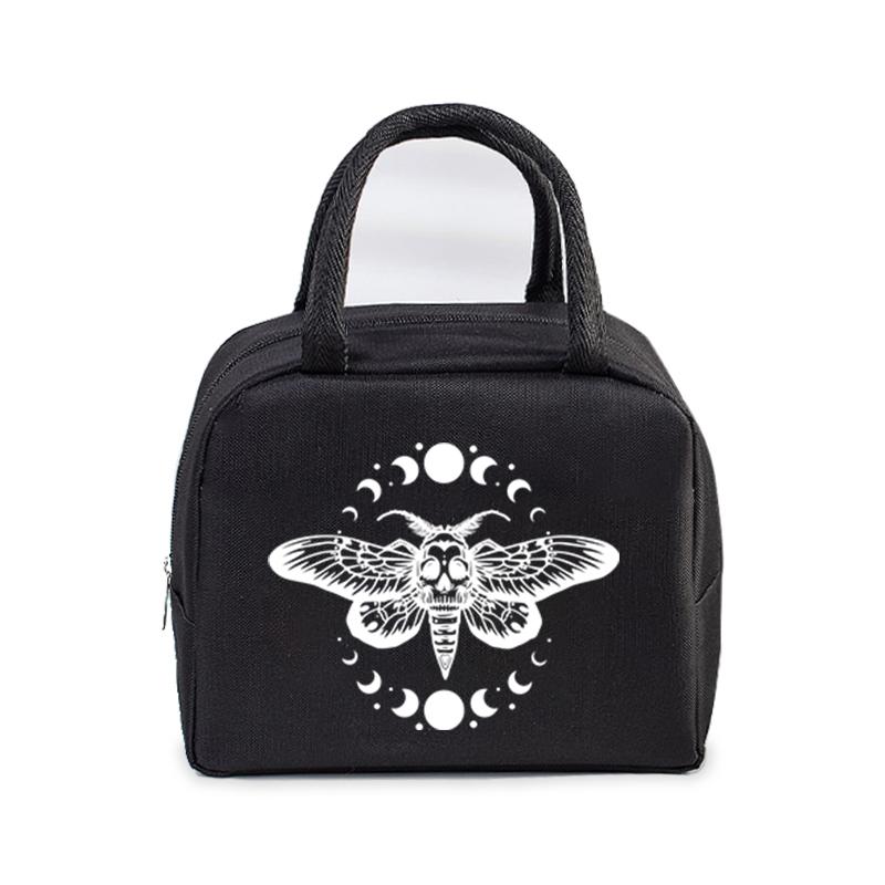 Vintage Butterfly Lunch Bag Women Men Fashion Reusable Insulated Lunch Box Insulated Handbags Picnic Travel Portable Lunch Bags