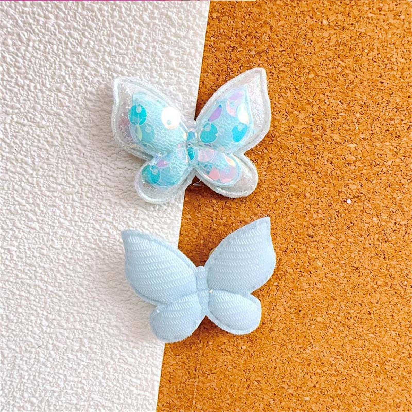 

12 шт. 40*35 мм блестящие пайетки бабочки мягкие аппликации для самостоятельного изготовления головных уборов заколки для волос банты украшения одежды шляпы обуви швейные заплатки One Size синий