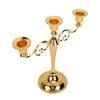 Metal Candle Holder 3 Arms High Gloss Retro Exquisite Candlestick Holder for Dining Tables Wedding Decoration