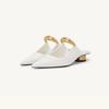 Fashion Pointed Slippers for Women 2025 New Style French Thick Heel Half Bottom Slippers with Metal Toe Caps for Cool Slippers