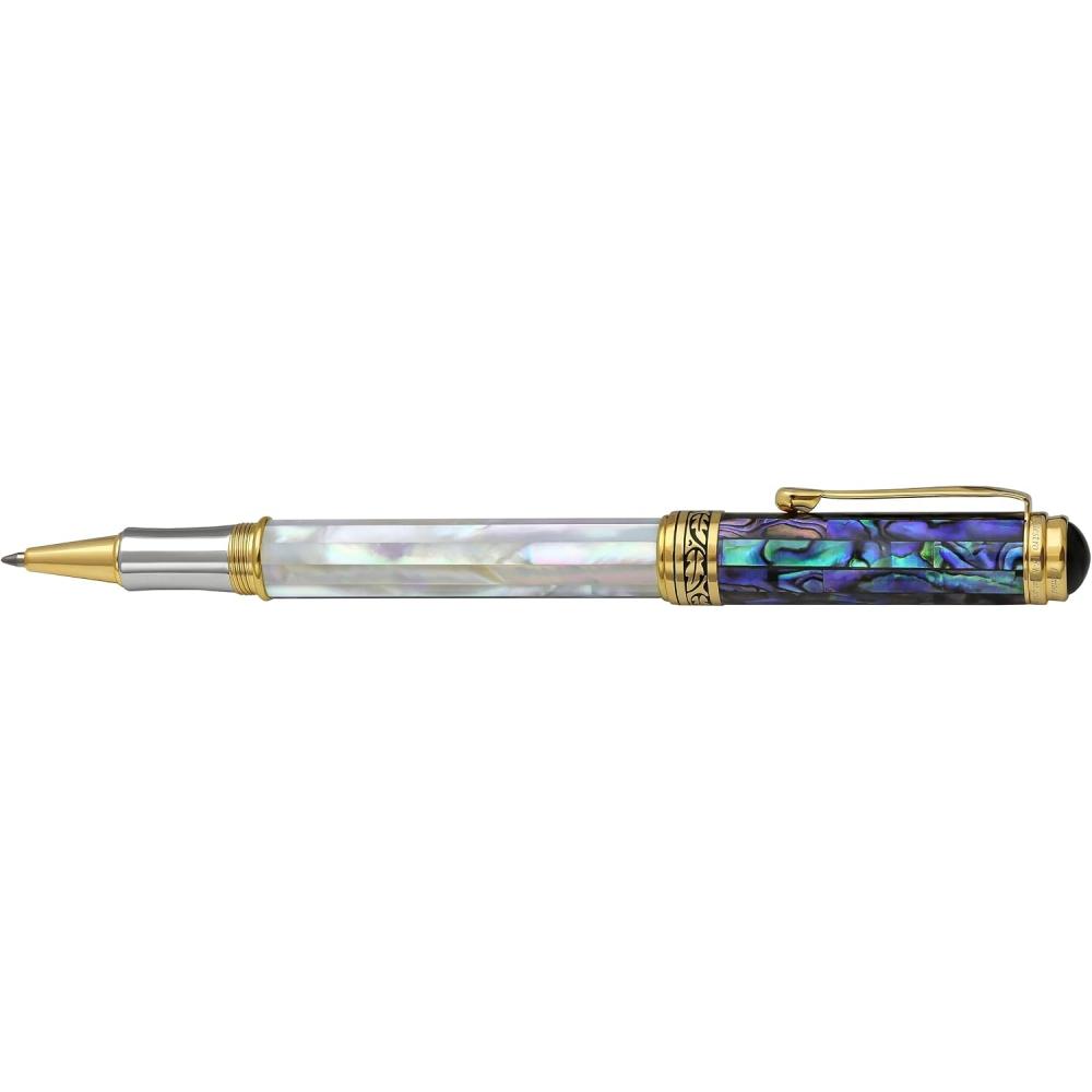 Xezo Rollerball White Mop Blue Paua 18k Pt Plated Serial  Oceanic Origin Maestro