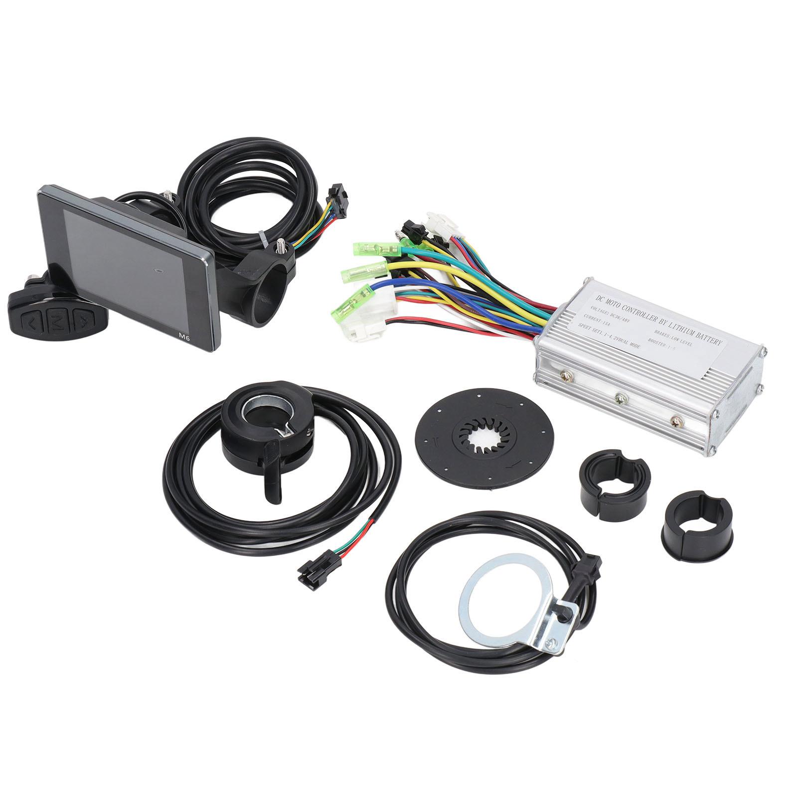 15A Electric Bike Conversion Kit with M6 Panel Thumb Throttle Motor Controller Kit for 250W 350W Motors